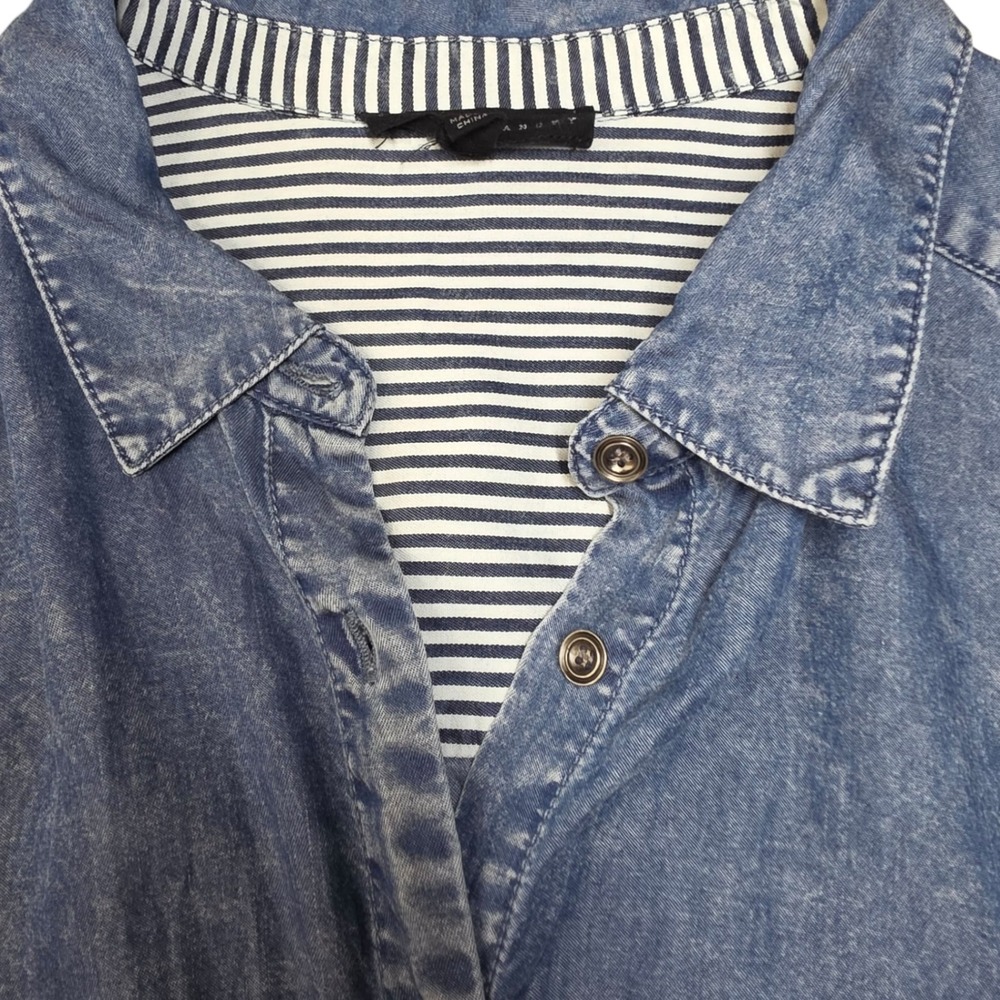 Jane + Delancey Women Blue Acid Wash Button Down Denim Shirt 2X Lyocell - Picture 9 of 9